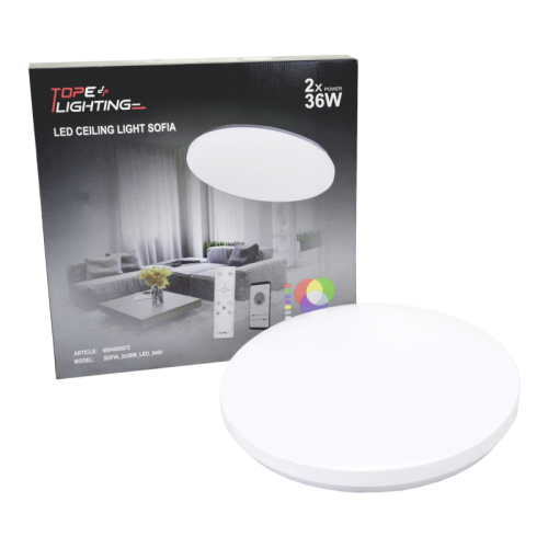 2x36W round ceiling LED luminaire with RGB function SOFIA